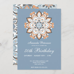 Invitation Cinquante-cinquantenaire moderne et élégant Mandal