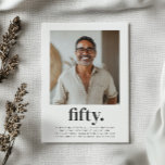 Invitation Cinquante-cinquantième anniversaire de la photo du<br><div class="desc">Marquez votre anniversaire de jalon avec sophistication en utilisant ce moderne modèle d'invitation 50e anniversaire pour hommes! Doté d'un espace personnalisable pour votre propre photo et du mot audacieux "cinquante", ce design élégant est parfait pour célébrer dans le style. Facile à personnaliser, cette invitation vous permet de créer une façon...</div>