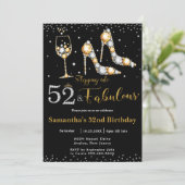 Invitation Cinquante-deux fabuleux talons hauts Bubbly 52e an (Debout devant)