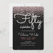 Invitation Cinquante est fabuleux fête d'anniversaire rose (Devant)