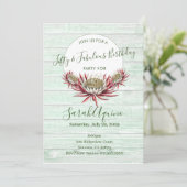 Invitation Cinquante Et Fabrique Rustic Boho Anniversaire (Debout devant)
