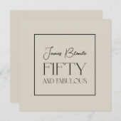 Invitation Cinquante et fabuleuse fête d'anniversaire de Gent (Devant / Derrière)