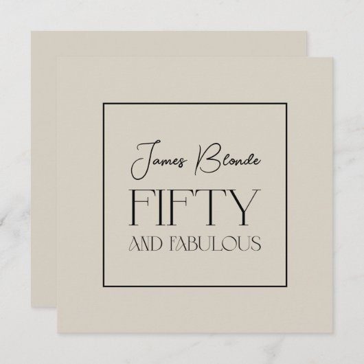 Invitation Cinquante et fabuleuse fête d'anniversaire de Gent (Devant / Derrière)