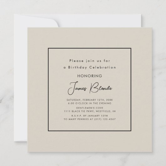 Invitation Cinquante et fabuleuse fête d'anniversaire de Gent (Dos)