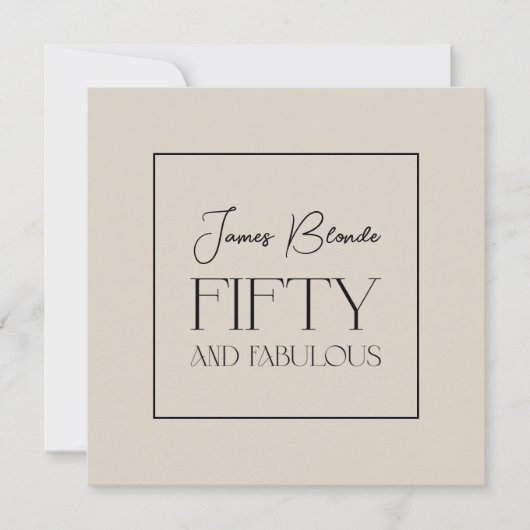 Invitation Cinquante et fabuleuse fête d'anniversaire de Gent (Devant)