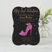 Invitation Cinquante et fabuleuse GirlySparkly Chaussure rose (Debout devant)