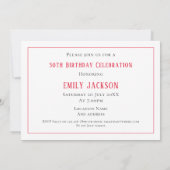 Invitation Cinquante Et Fabuleuse Typographie Ornementale (Dos)