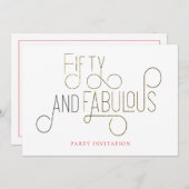 Invitation Cinquante Et Fabuleuse Typographie Ornementale (Devant / Derrière)