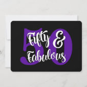 Invitation Cinquante et fabuleuse typographie violette fête d (Dos)