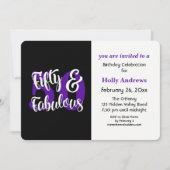 Invitation Cinquante et fabuleuse typographie violette fête d (Devant)