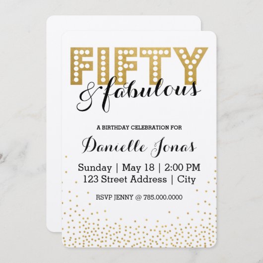 Invitation Cinquante et fabuleux (Devant / Derrière)