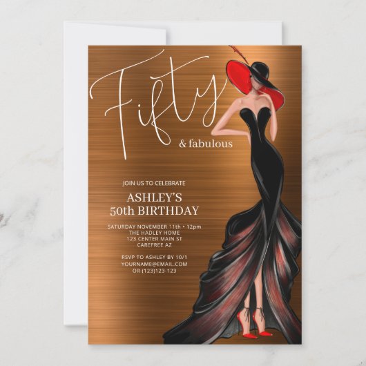 Invitation Cinquante et fabuleux 50e anniversaire (Devant)