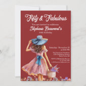 Invitation Cinquante et fabuleux 50e anniversaire de la femme (Devant)