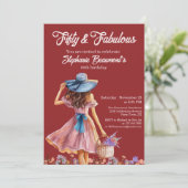 Invitation Cinquante et fabuleux 50e anniversaire de la femme (Debout devant)