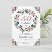 Invitation Cinquante et fabuleux 50e anniversaire fête d'anni (Debout devant)