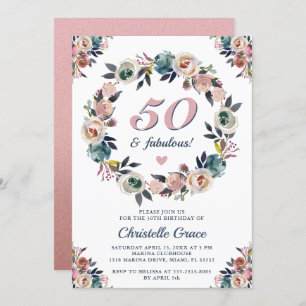 Invitation Cinquante et fabuleux 50e anniversaire fête d'anni
