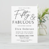 Invitation Cinquante Et Fabuleux 50e Anniversaire Fête Simple (Debout devant)