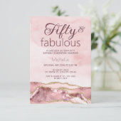 Invitation Cinquante et fabuleux âge d'or rose pâle moderne (Debout devant)