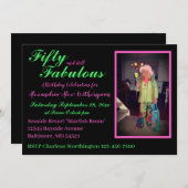 Invitation Cinquante et fabuleux Amusement coloré 50e anniver (Devant / Derrière)