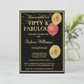 Invitation Cinquante et fabuleux anniversaire Black Gold (Debout devant)