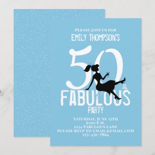 Invitation Cinquante et fabuleux anniversaire Cocktails moder
