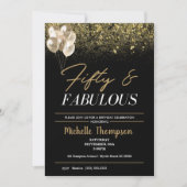 Invitation Cinquante et fabuleux anniversaire d'or féminin (Devant)