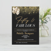 Invitation Cinquante et fabuleux anniversaire d'or féminin (Debout devant)