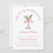 Invitation Cinquante et fabuleux Bow & Martini 50e anniversai (Devant)