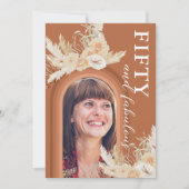 Invitation Cinquante et fabuleux Burange Boho Anniversaire (Devant)