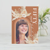 Invitation Cinquante et fabuleux Burange Boho Anniversaire (Debout devant)