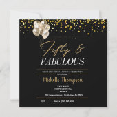 Invitation Cinquante et fabuleux cadeau d'anniversaire d'or p (Devant)