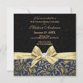 Invitation Cinquante et fabuleux damas de marine or |50e anni (Dos)