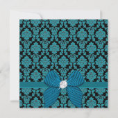 Invitation Cinquante et fabuleux damas noir turquoise 50e ann (Dos)