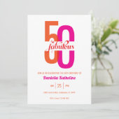 Invitation Cinquante et fabuleux Elegant Rose Orange 50e anni (Debout devant)