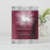 Invitation Cinquante et fabuleux flamme d'étincelle d'argent (Debout devant)