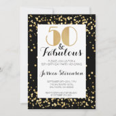 Invitation Cinquante et fabuleux Gold 50e fête d'anniversaire (Devant)