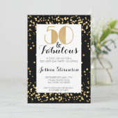 Invitation Cinquante et fabuleux Gold 50e fête d'anniversaire (Debout devant)