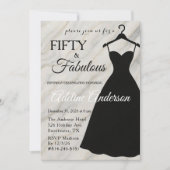Invitation Cinquante et Fabuleux Marbre Noir et Blanc 50 ans (Devant)