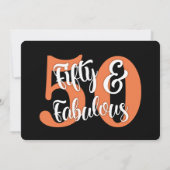 Invitation Cinquante et fabuleux Orange Typographie Anniversa (Dos)