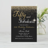 Invitation Cinquante et fabuleux Parties scintillant or Invit (Debout devant)