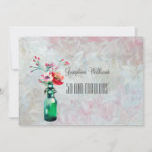 Invitation Cinquante et fabuleux Photos de la fête Floral (Dos)