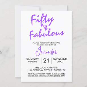 Invitation Cinquante et fabuleux pourpre 50e anniversaire