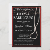 Invitation Cinquante et fabuleux Red and Black Party Invitati (Devant)