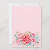 Invitation Cinquante et fabuleux rose floral espagnol 50e ann (Dos)