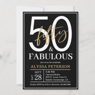 Invitation Cinquante et Fabuleux Script 50e Anniversaire