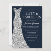 Invitation Cinquante et fabuleux Silver Diamond Gown 50e anni (Devant)