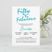 Invitation Cinquante et fabuleux Turquoise 50e anniversaire (Debout devant)