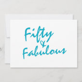 Invitation Cinquante et fabuleux Turquoise 50e anniversaire (Dos)