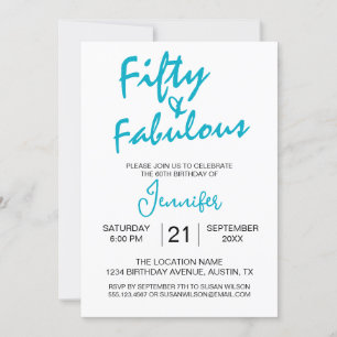 Invitation Cinquante et fabuleux Turquoise 50e anniversaire