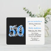 Invitation Cinquante et fête d'anniversaire bleue fabuleuse (Debout devant)